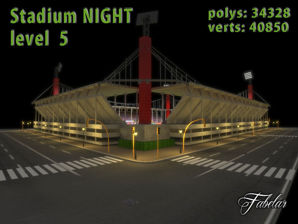 Stadium Level 5 Day-Night Low-poly 3D model_15