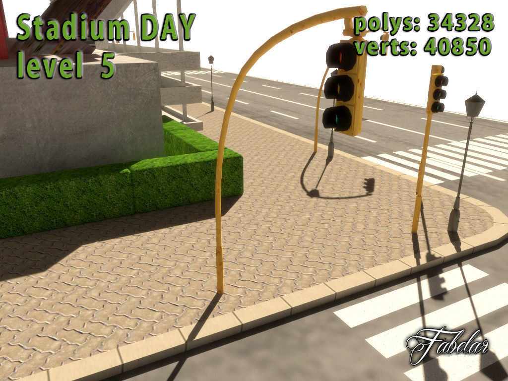 Stadium Level 5 Day-Night Low-poly 3D model_11