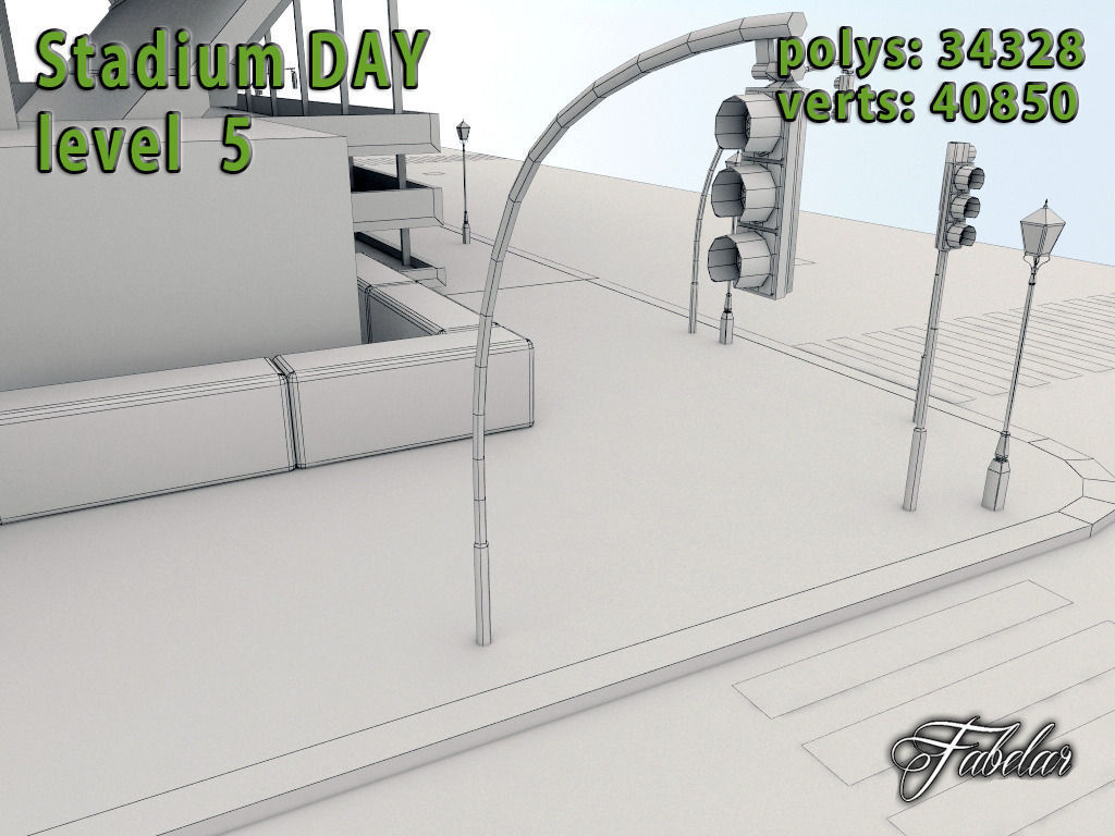 Stadium Level 5 Day-Night Low-poly 3D model_31