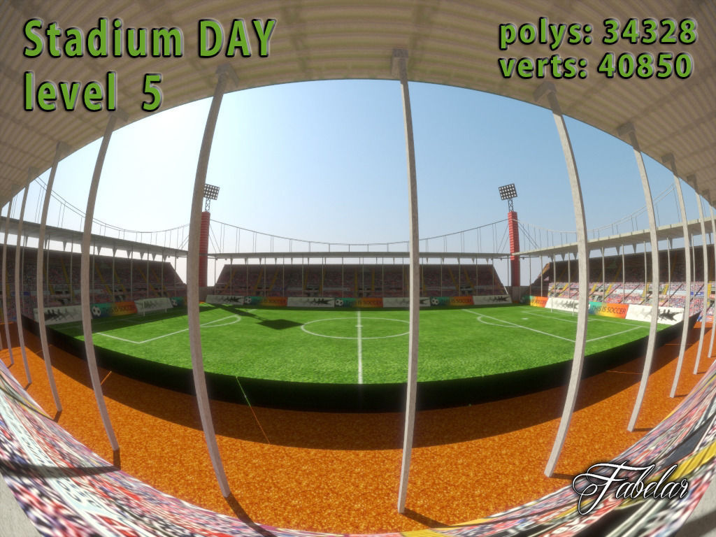 Stadium Level 5 Day-Night Low-poly 3D model_10