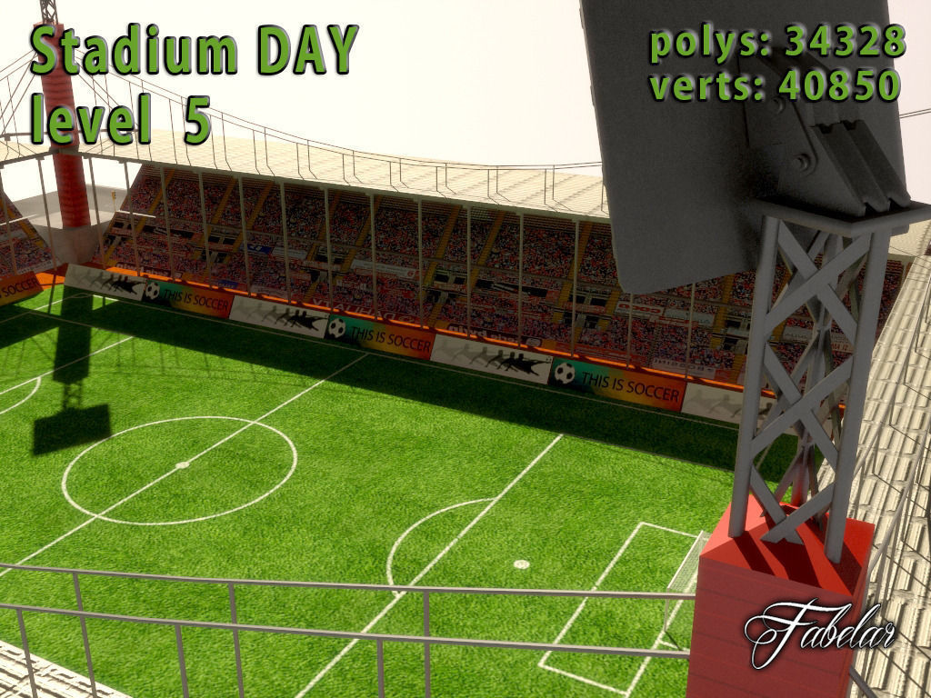 Stadium Level 5 Day-Night Low-poly 3D model_12