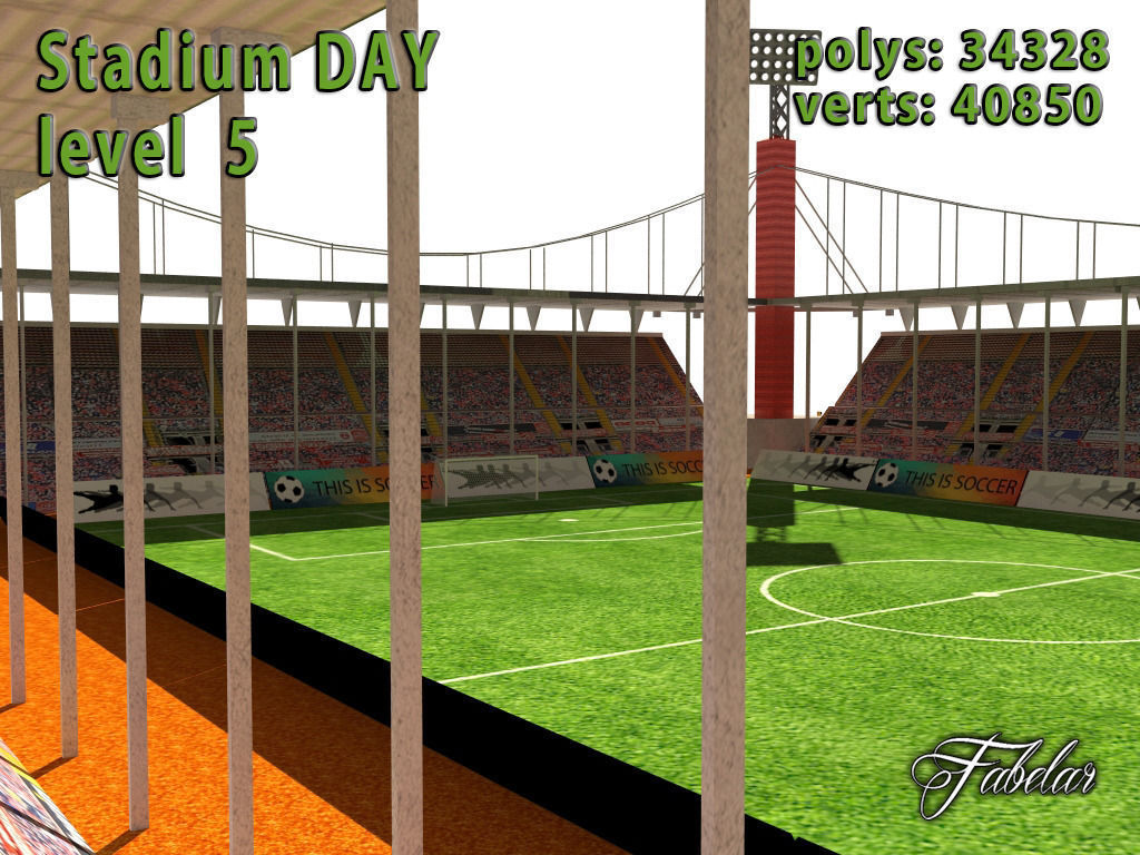 Stadium Level 5 Day-Night Low-poly 3D model_3