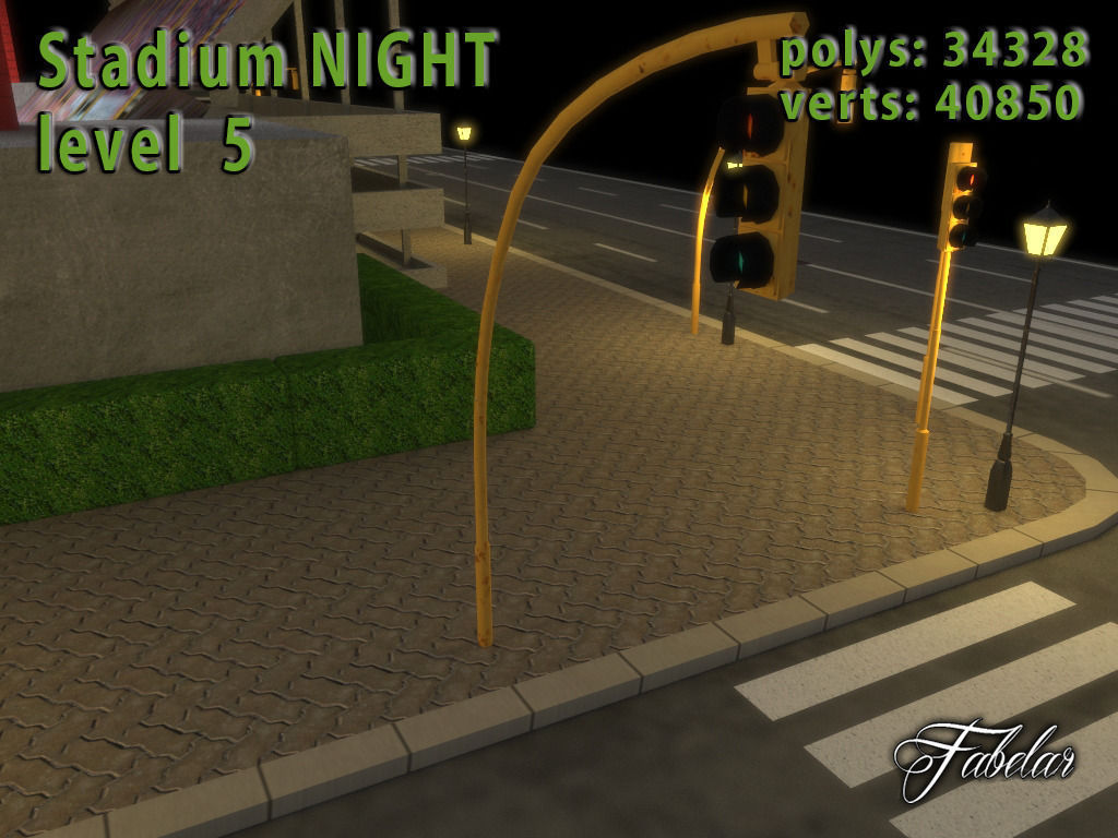 Stadium Level 5 Day-Night Low-poly 3D model_21