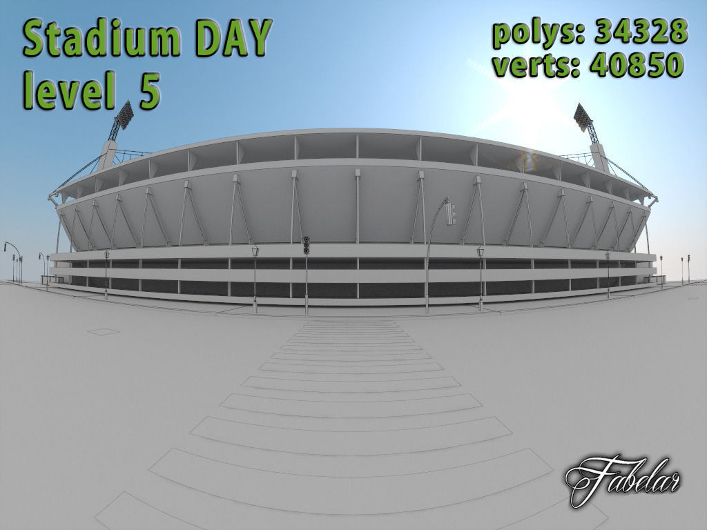Stadium Level 5 Day-Night Low-poly 3D model_29