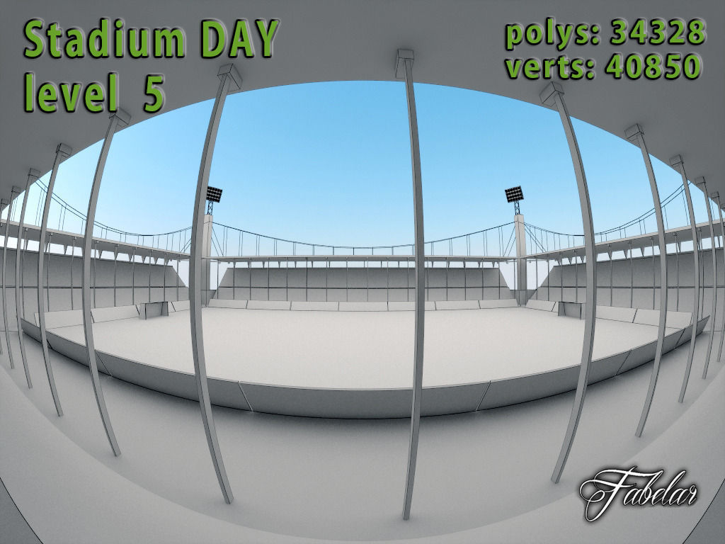 Stadium Level 5 Day-Night Low-poly 3D model_28