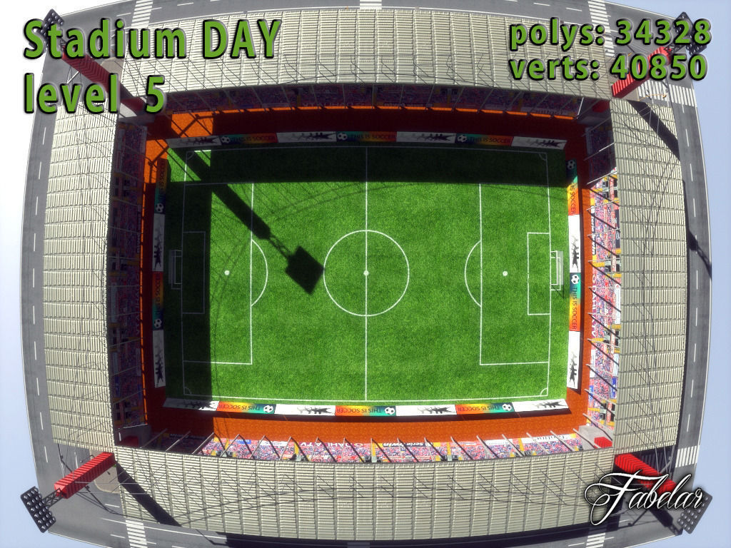 Stadium Level 5 Day-Night Low-poly 3D model_7