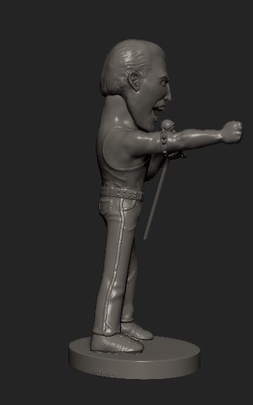 Freddie Mercury cartoon statue 3D print model_1