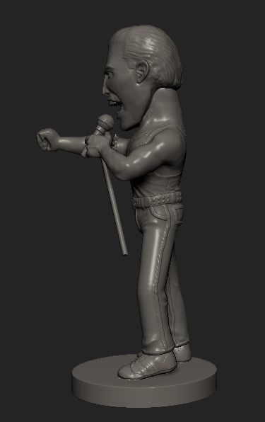 Freddie Mercury cartoon statue 3D print model_2