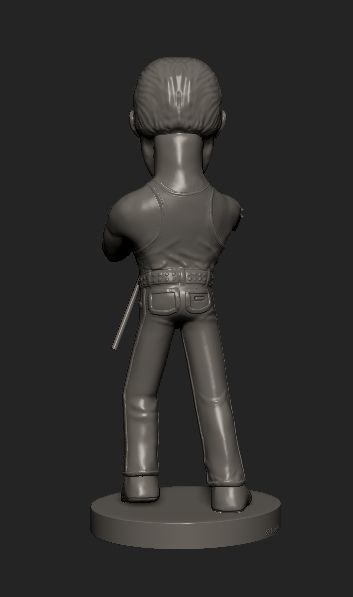 Freddie Mercury cartoon statue 3D print model_3