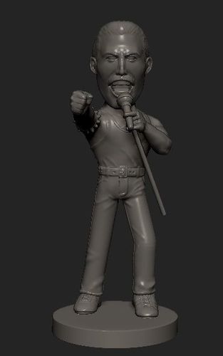 Freddie Mercury cartoon statue 3D print model