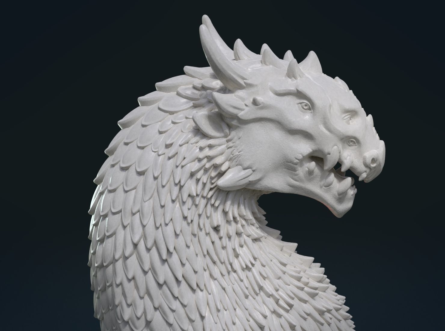 Dragon Bust 3D print model_5
