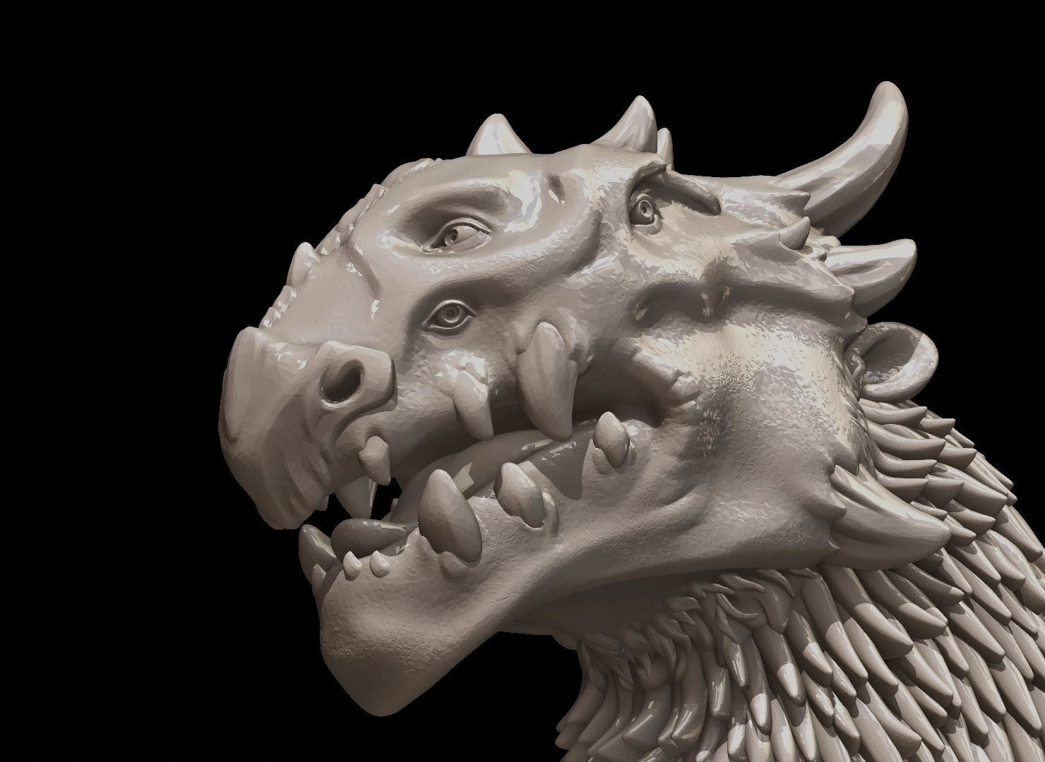 Dragon Bust 3D print model_14
