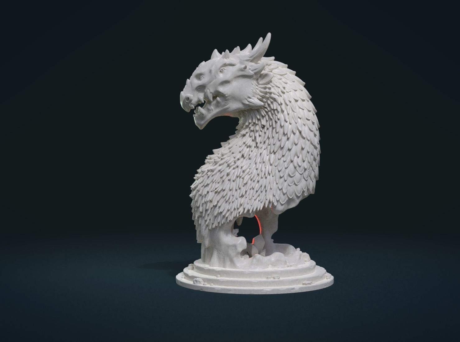 Dragon Bust 3D print model_3