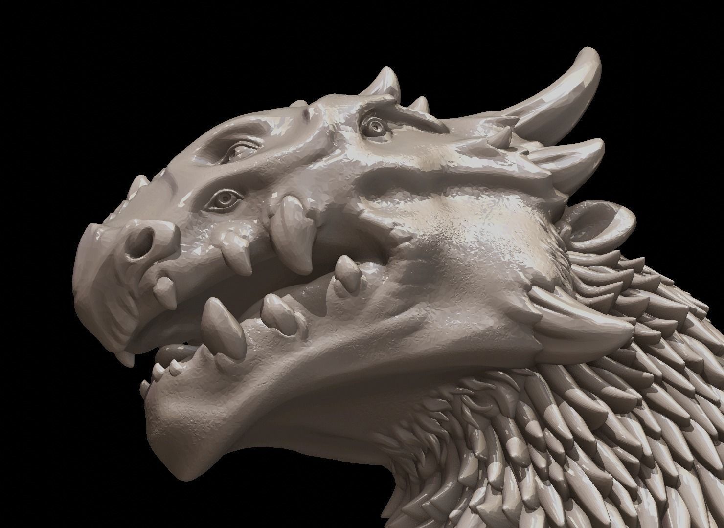 Dragon Bust 3D print model_16