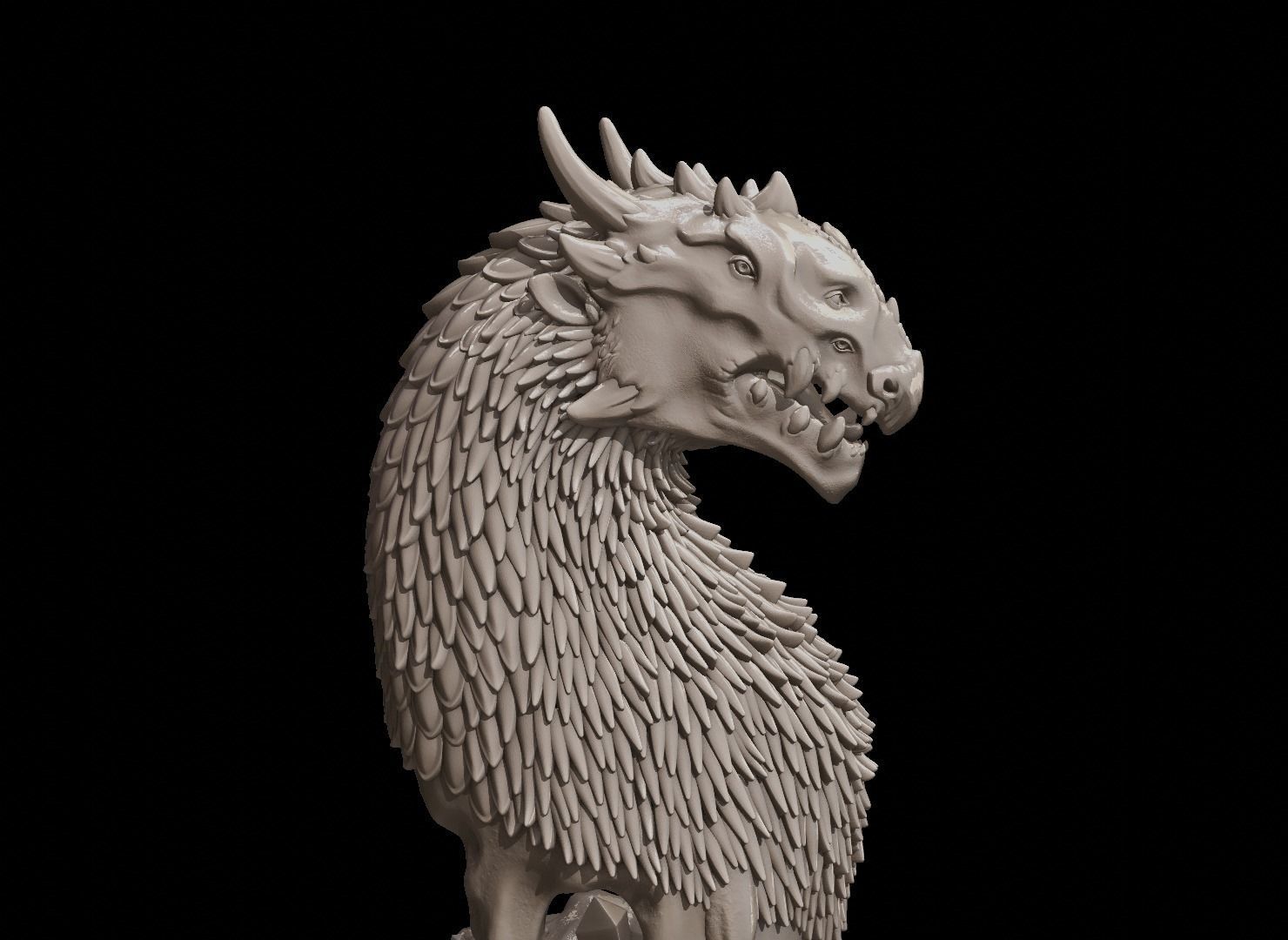 Dragon Bust 3D print model_19