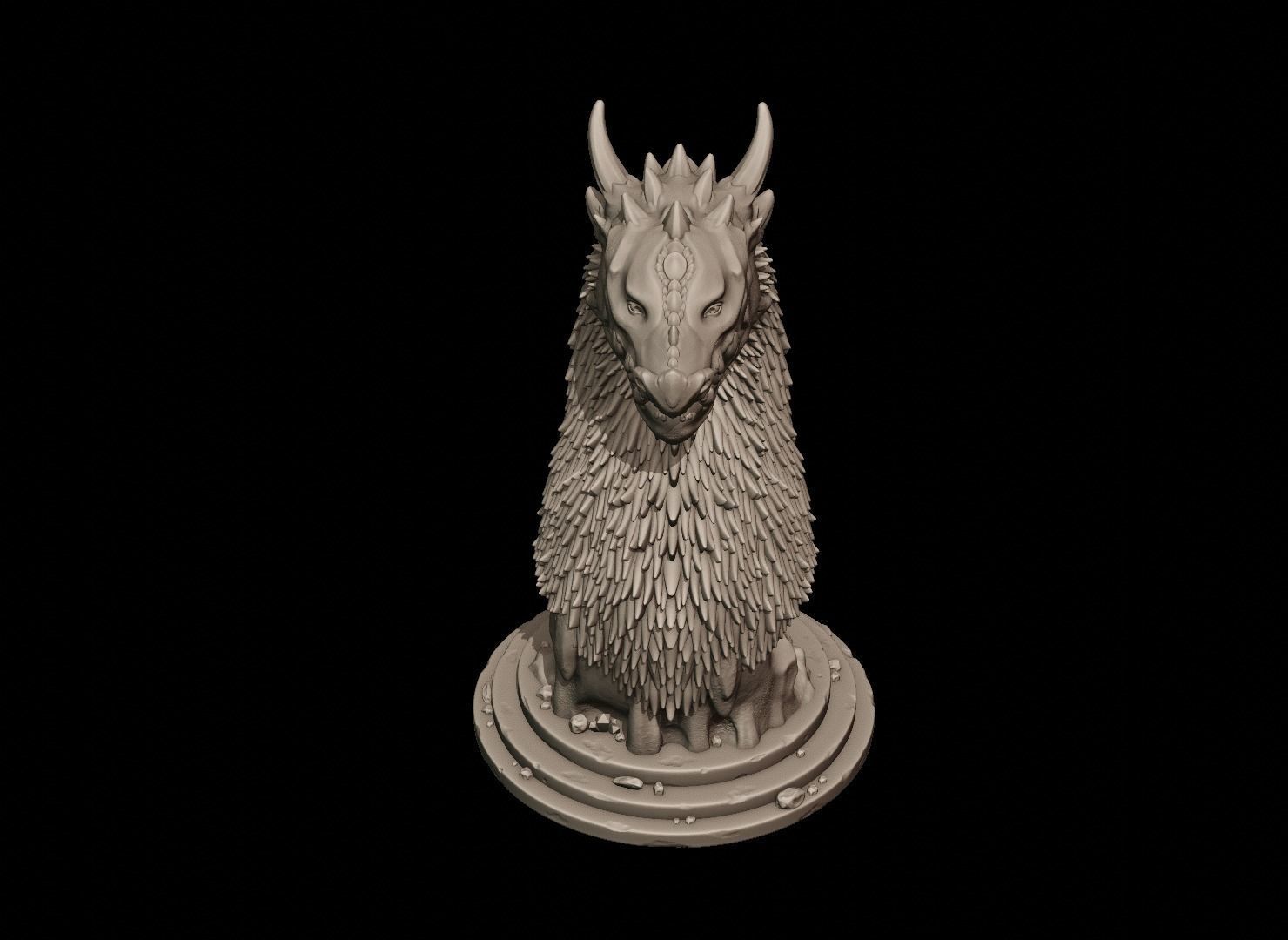Dragon Bust 3D print model_7