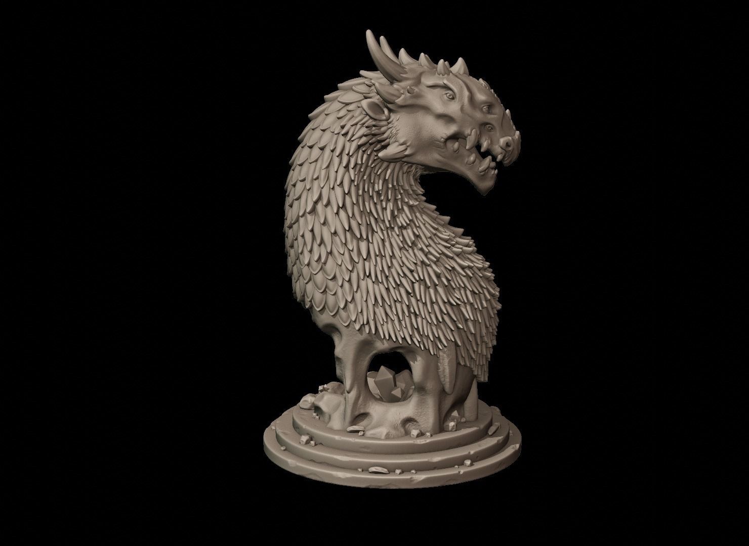 Dragon Bust 3D print model_8