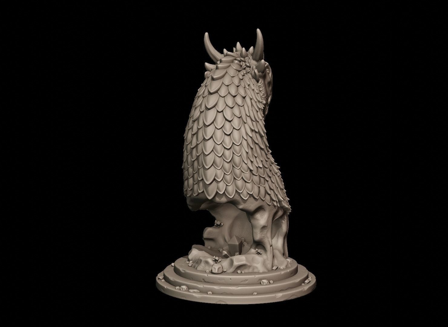 Dragon Bust 3D print model_9