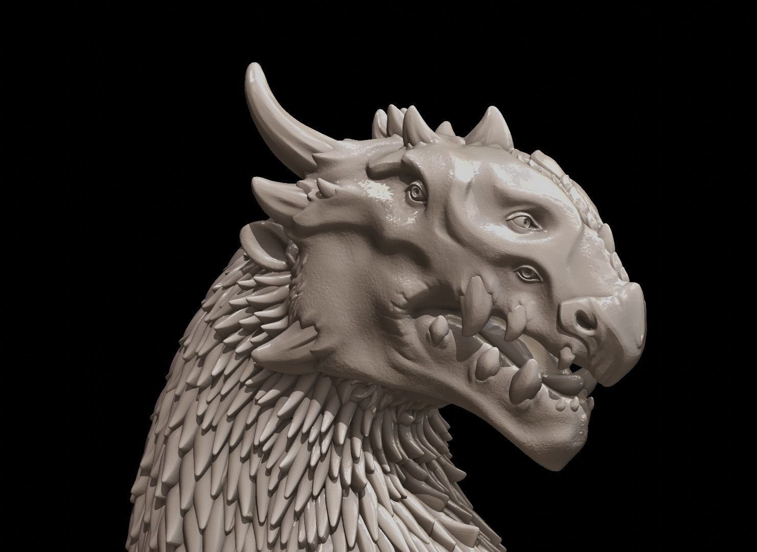 Dragon Bust 3D print model_21