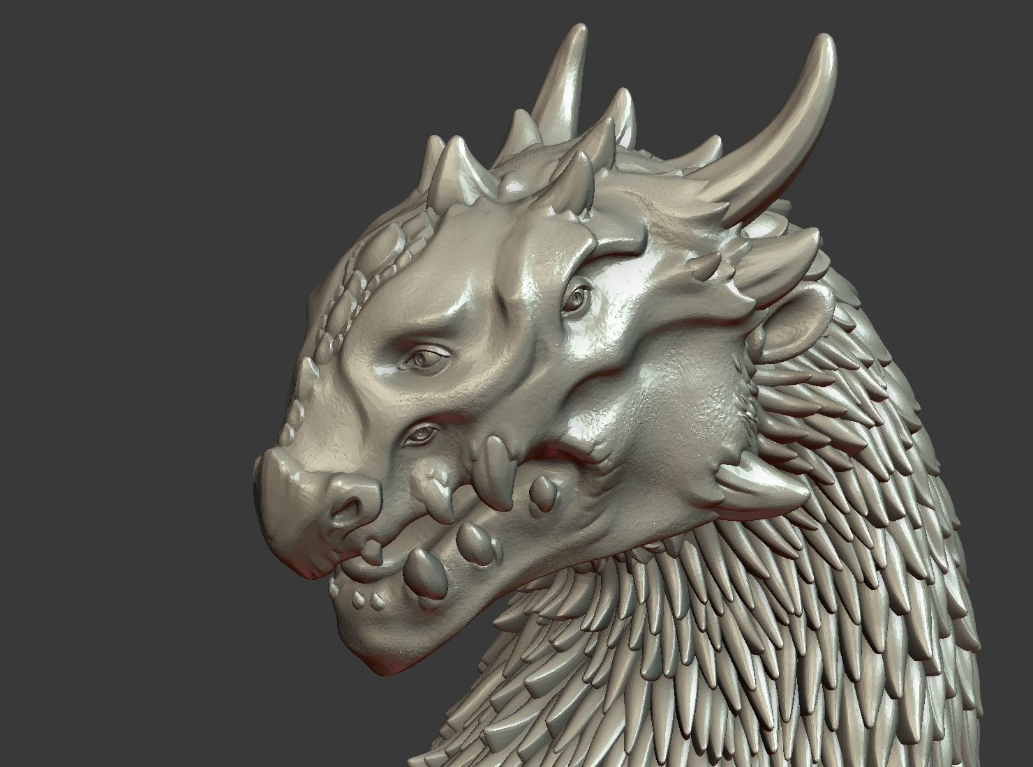 Dragon Bust 3D print model_23