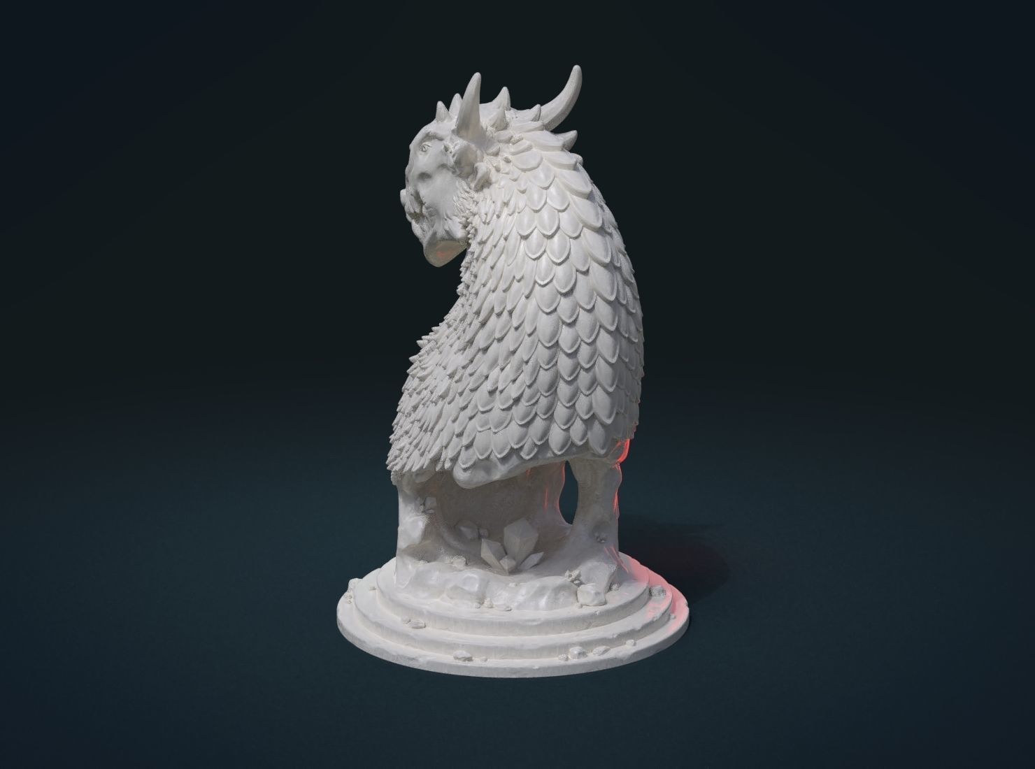 Dragon Bust 3D print model_4