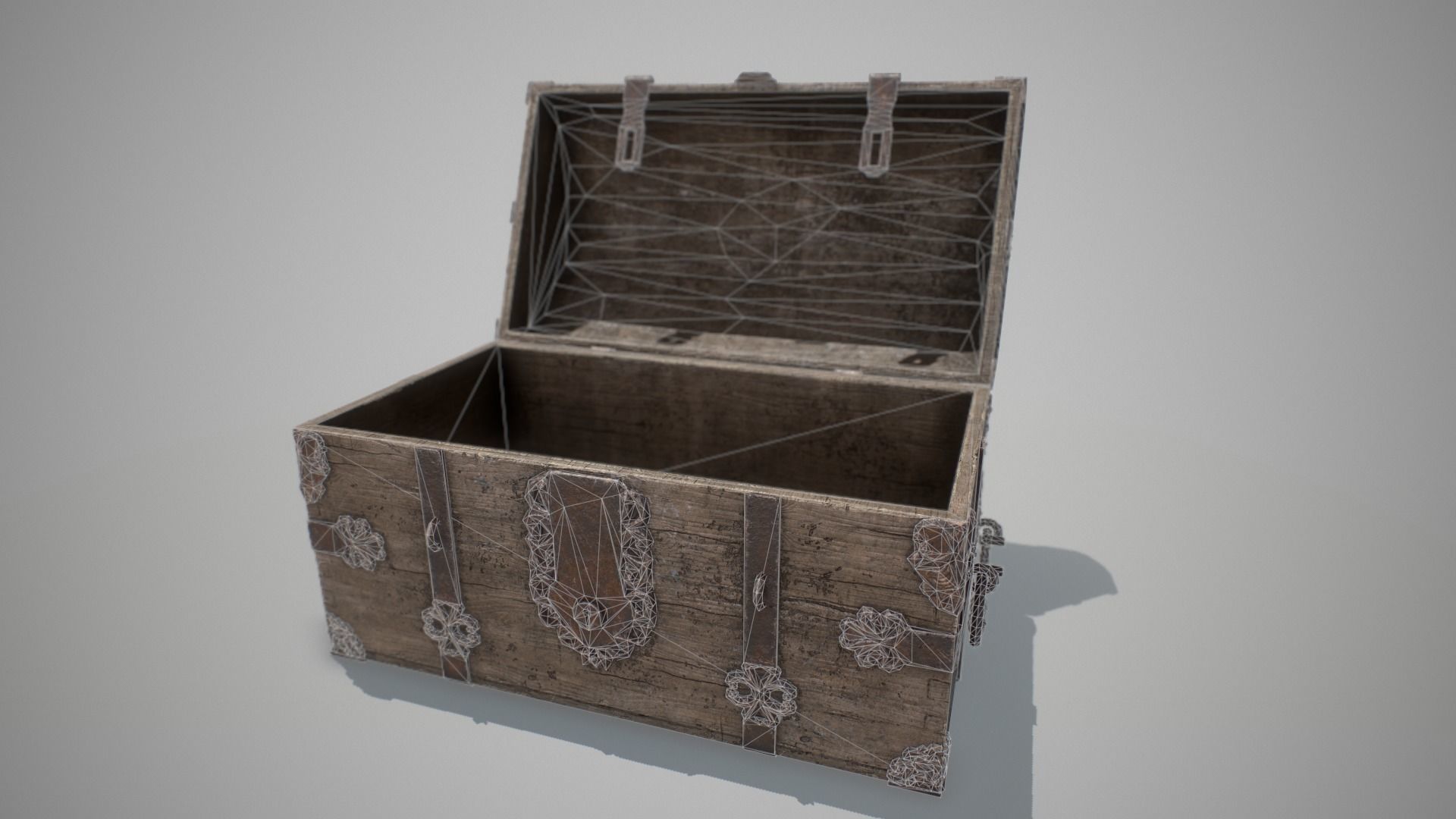 PBR Old Spanish Treasure Chest Low-poly 3D model_4