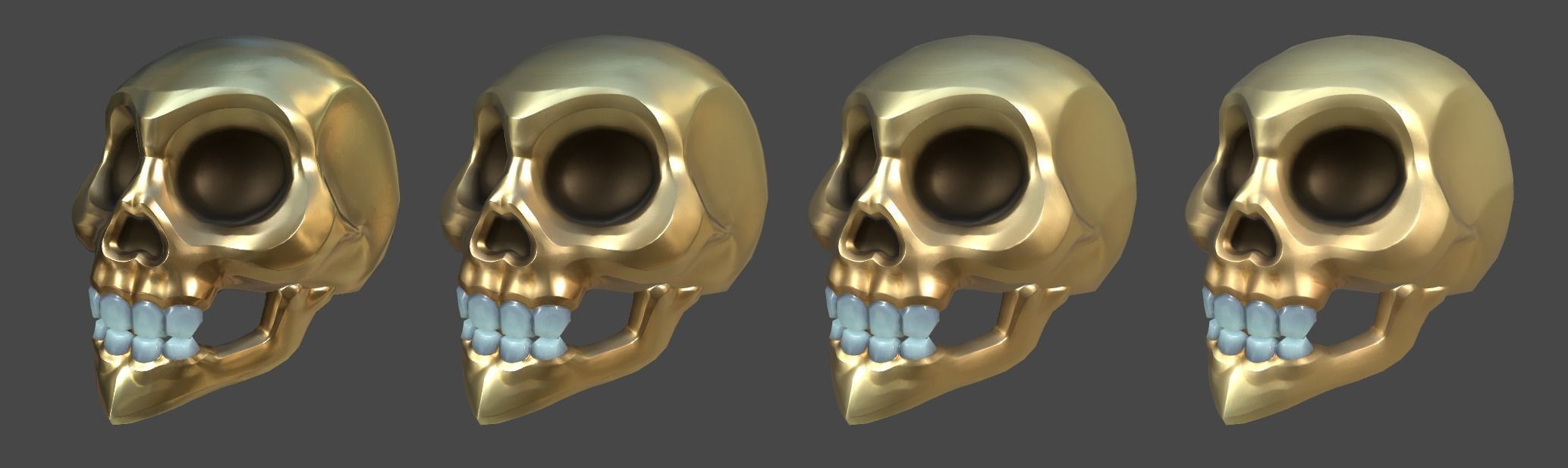 Villainous Skull Low-poly 3D model_13