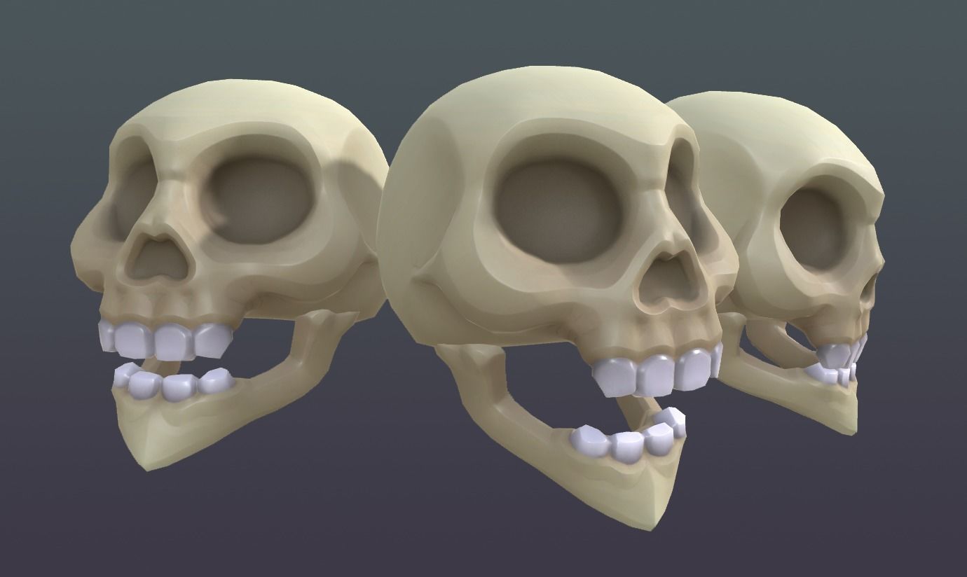 Villainous Skull Low-poly 3D model_15