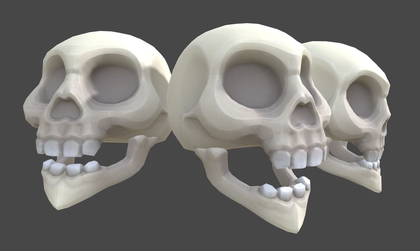 Villainous Skull Low-poly 3D model_16