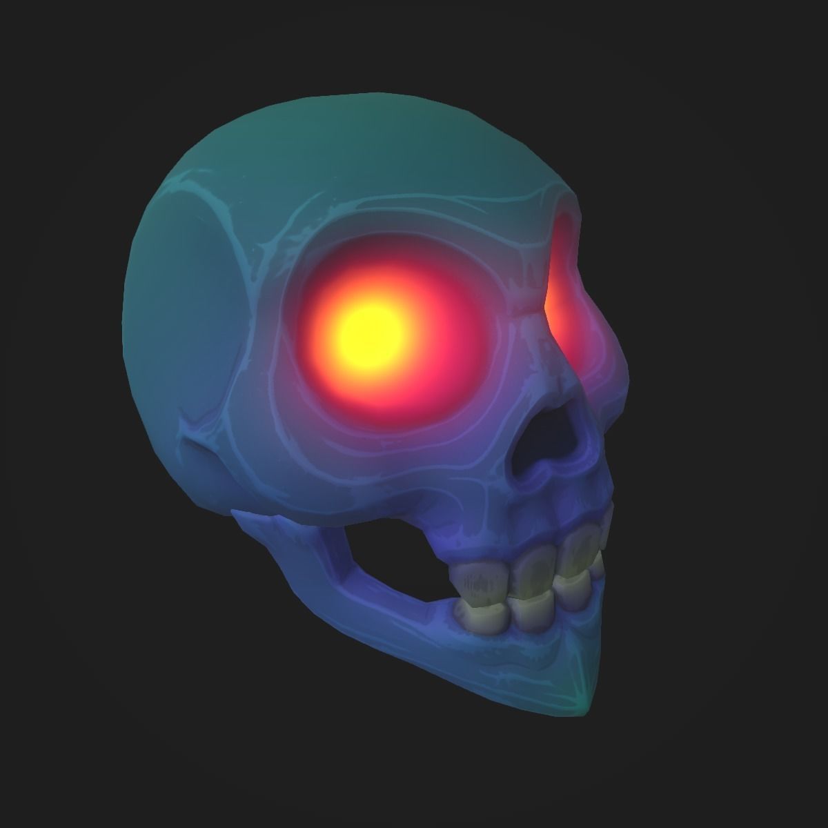 Villainous Skull Low-poly 3D model_12