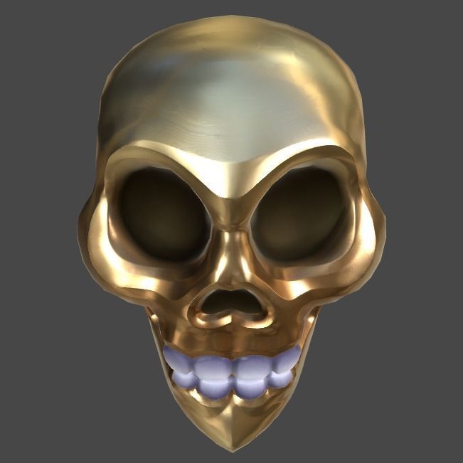 Villainous Skull Low-poly 3D model_2