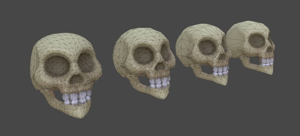 Villainous Skull Low-poly 3D model_4