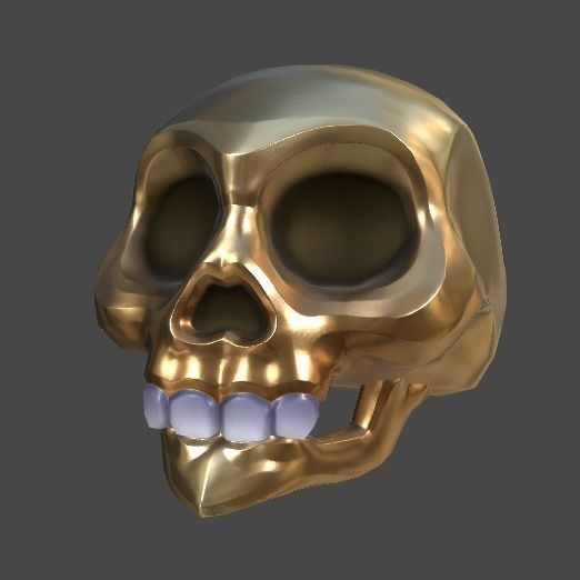 Villainous Skull Low-poly 3D model_14