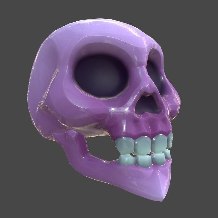 Villainous Skull Low-poly 3D model_17