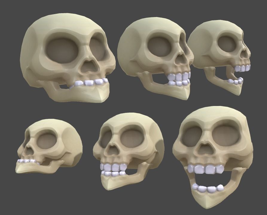 Villainous Skull Low-poly 3D model_18