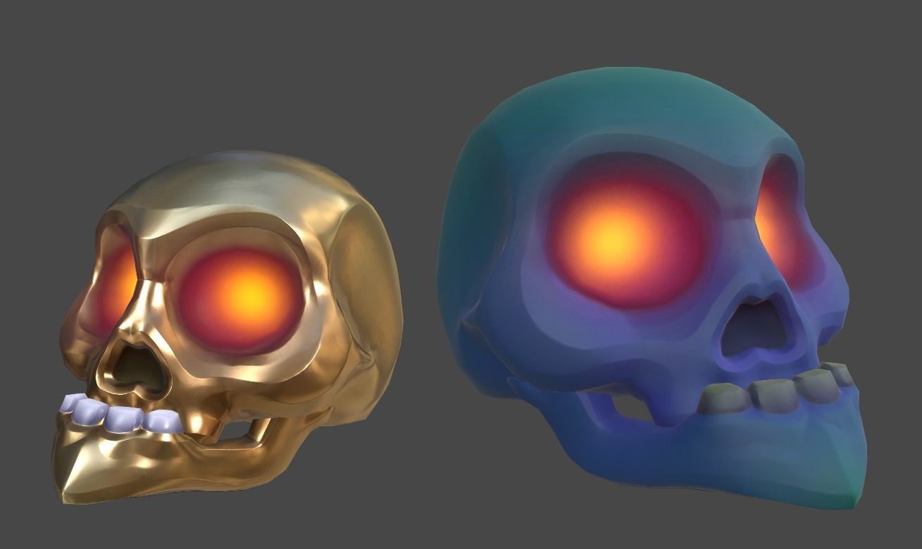 Villainous Skull Low-poly 3D model_3