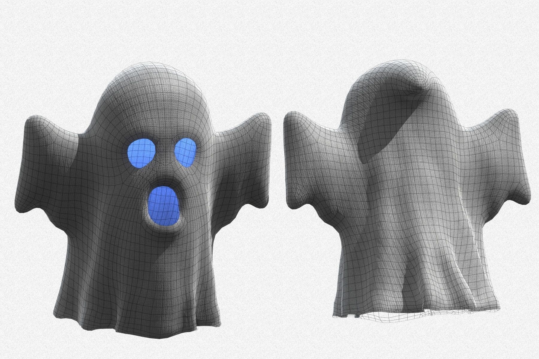 Cartoon Ghost Low-poly 3D model_3