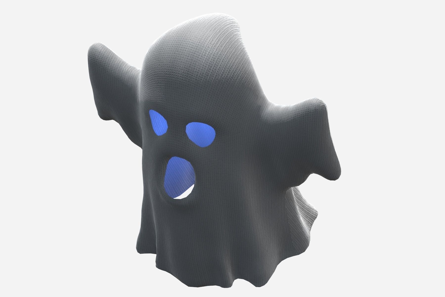 Cartoon Ghost Low-poly 3D model_7