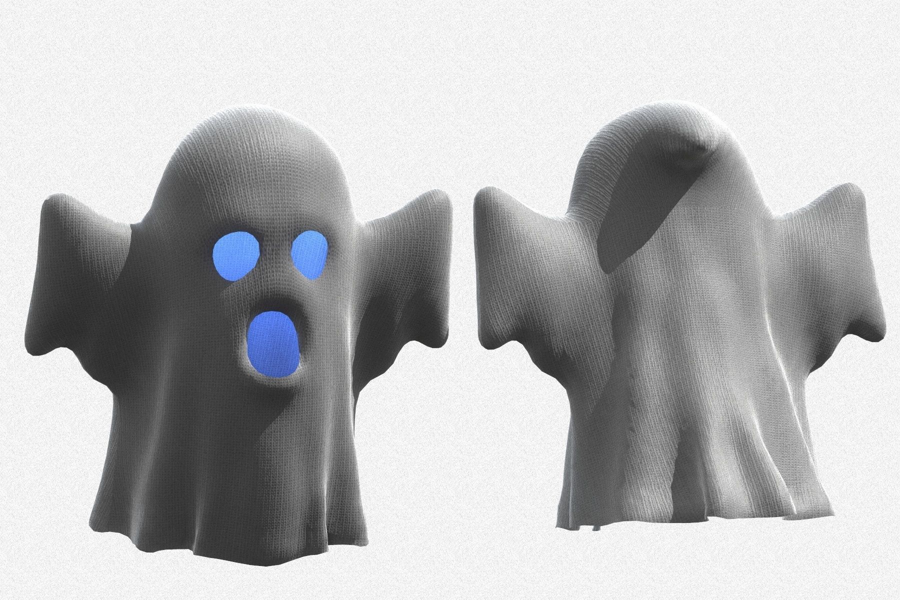 Cartoon Ghost Low-poly 3D model_2