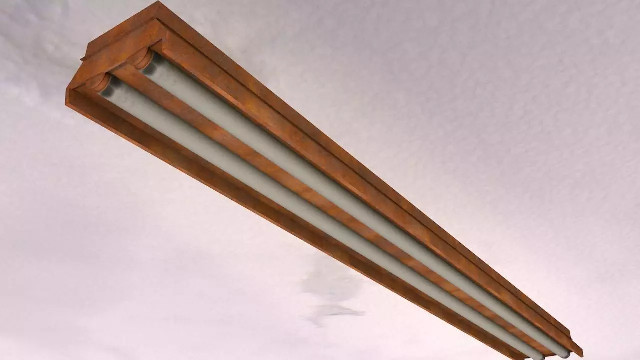  Old Rusty Tubelight  3D model_0