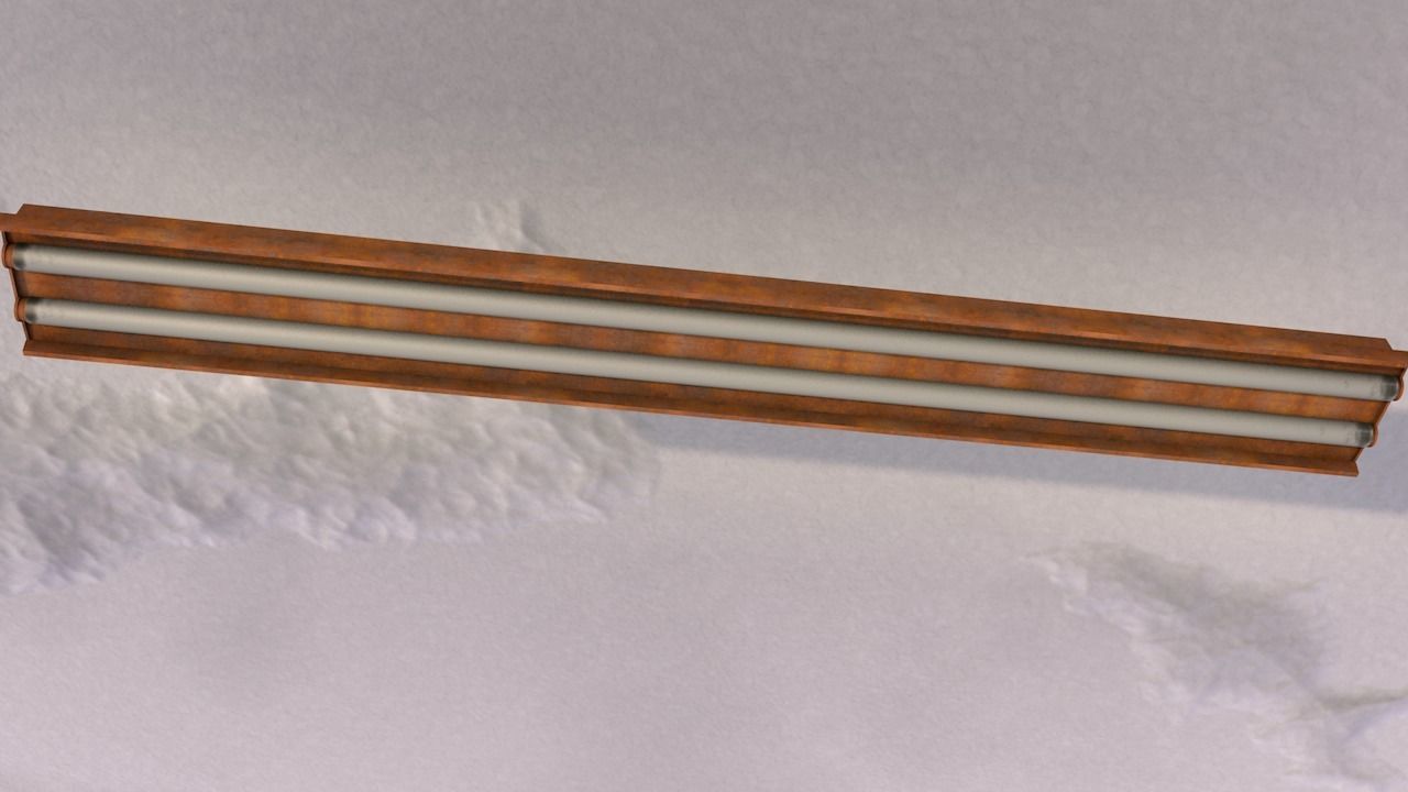  Old Rusty Tubelight  3D model_1