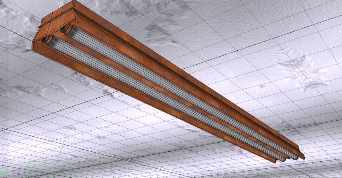  Old Rusty Tubelight  3D model_2