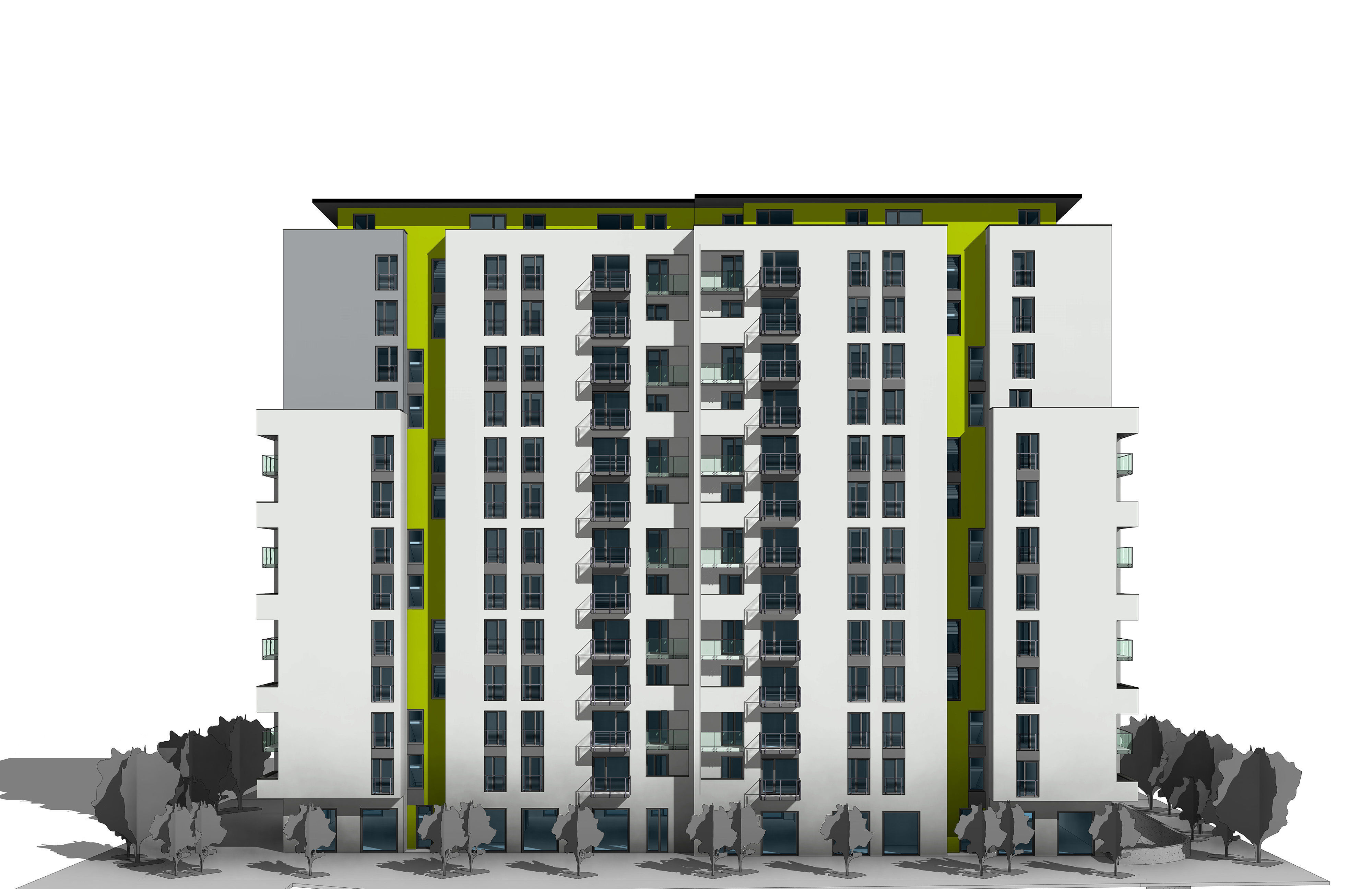 Apartment Building 3D model_12
