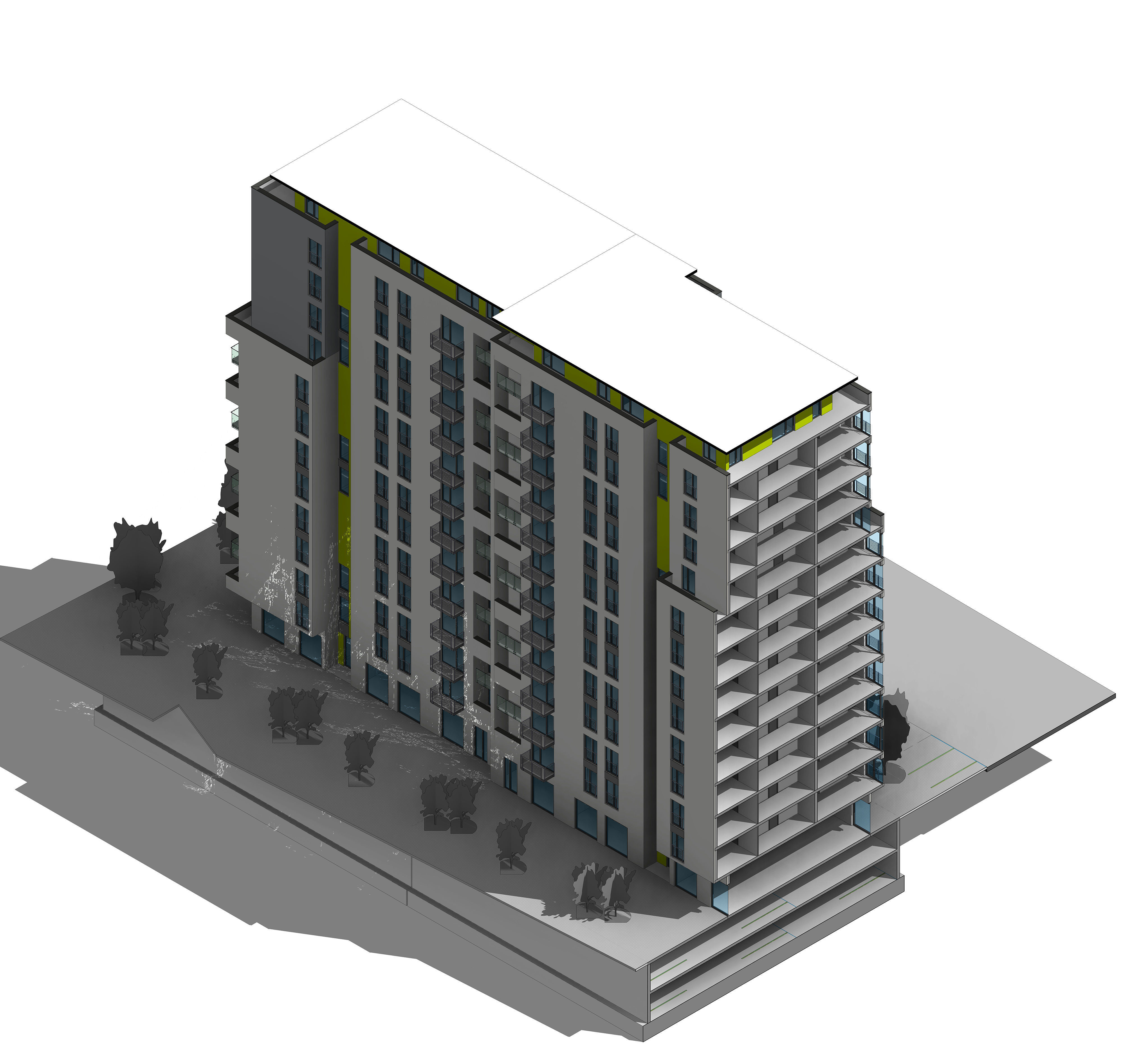Apartment Building 3D model_7
