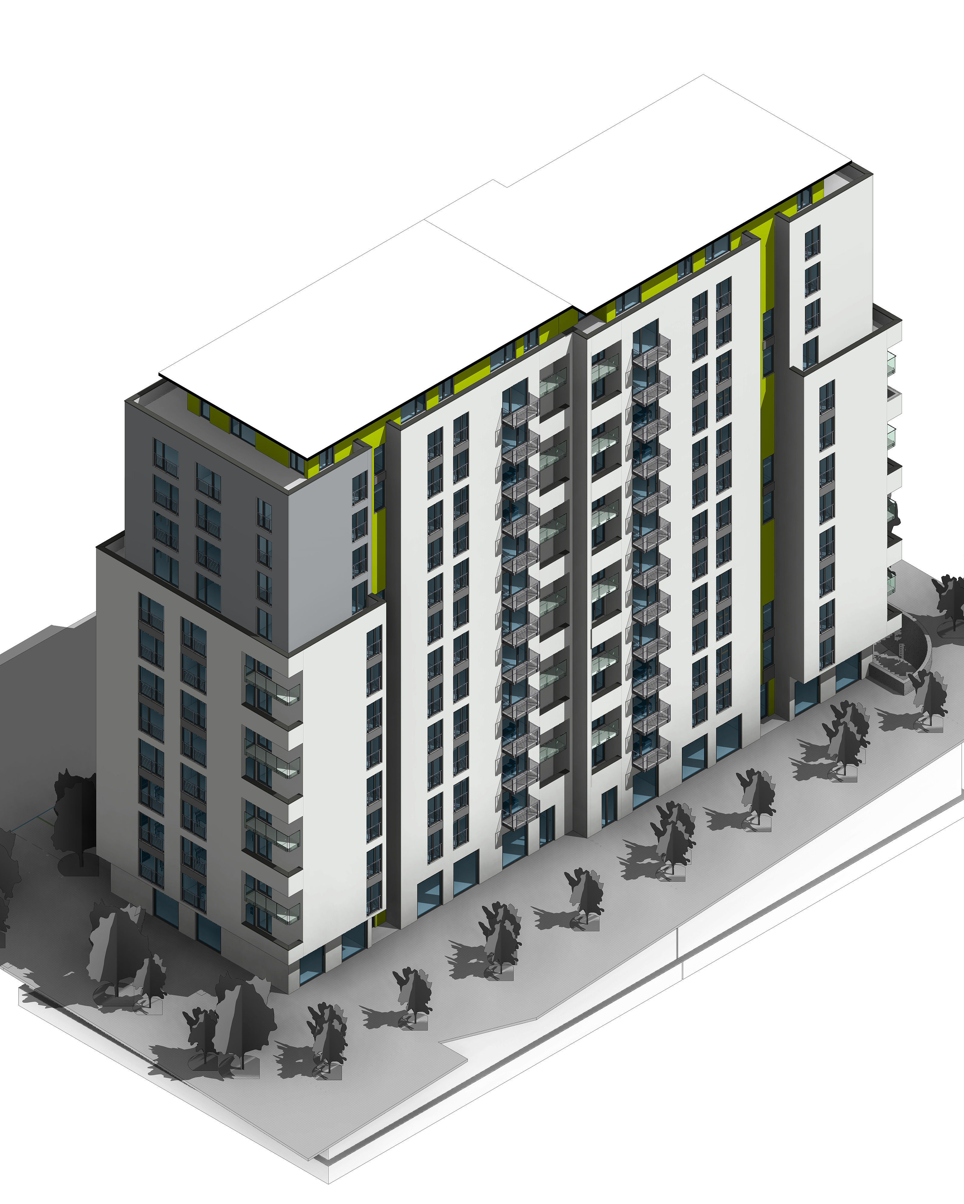 Apartment Building 3D model_6