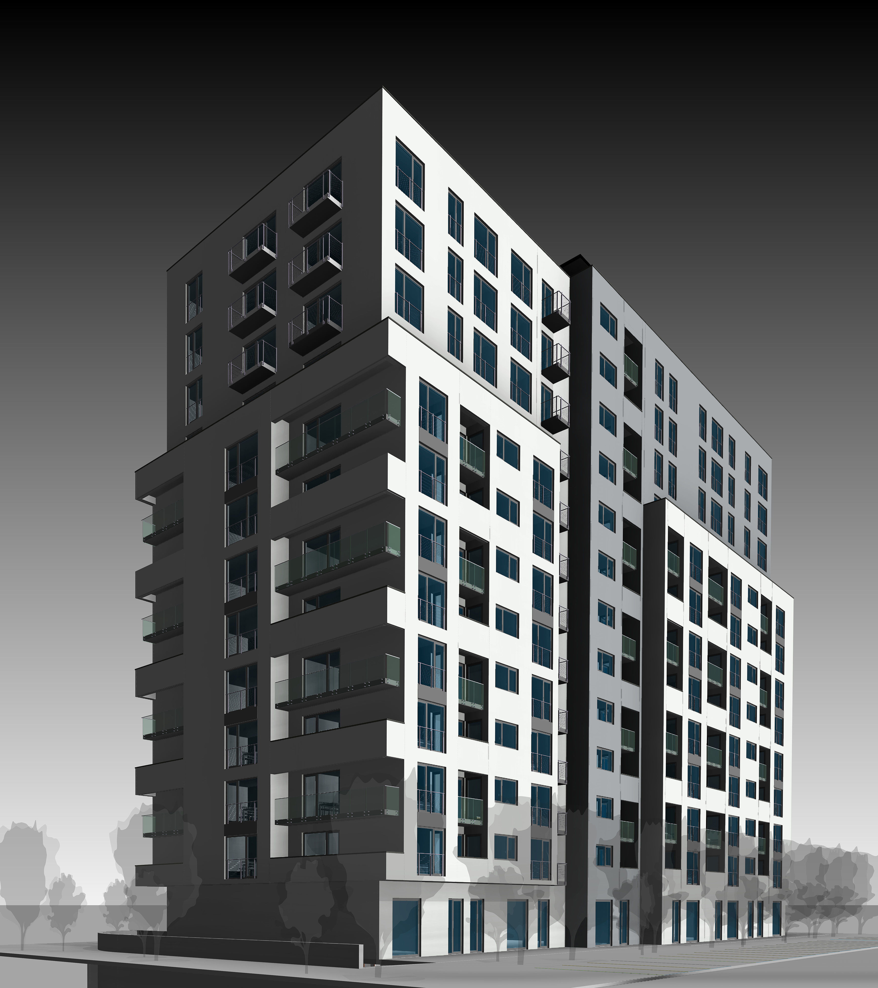 Apartment Building 3D model_1