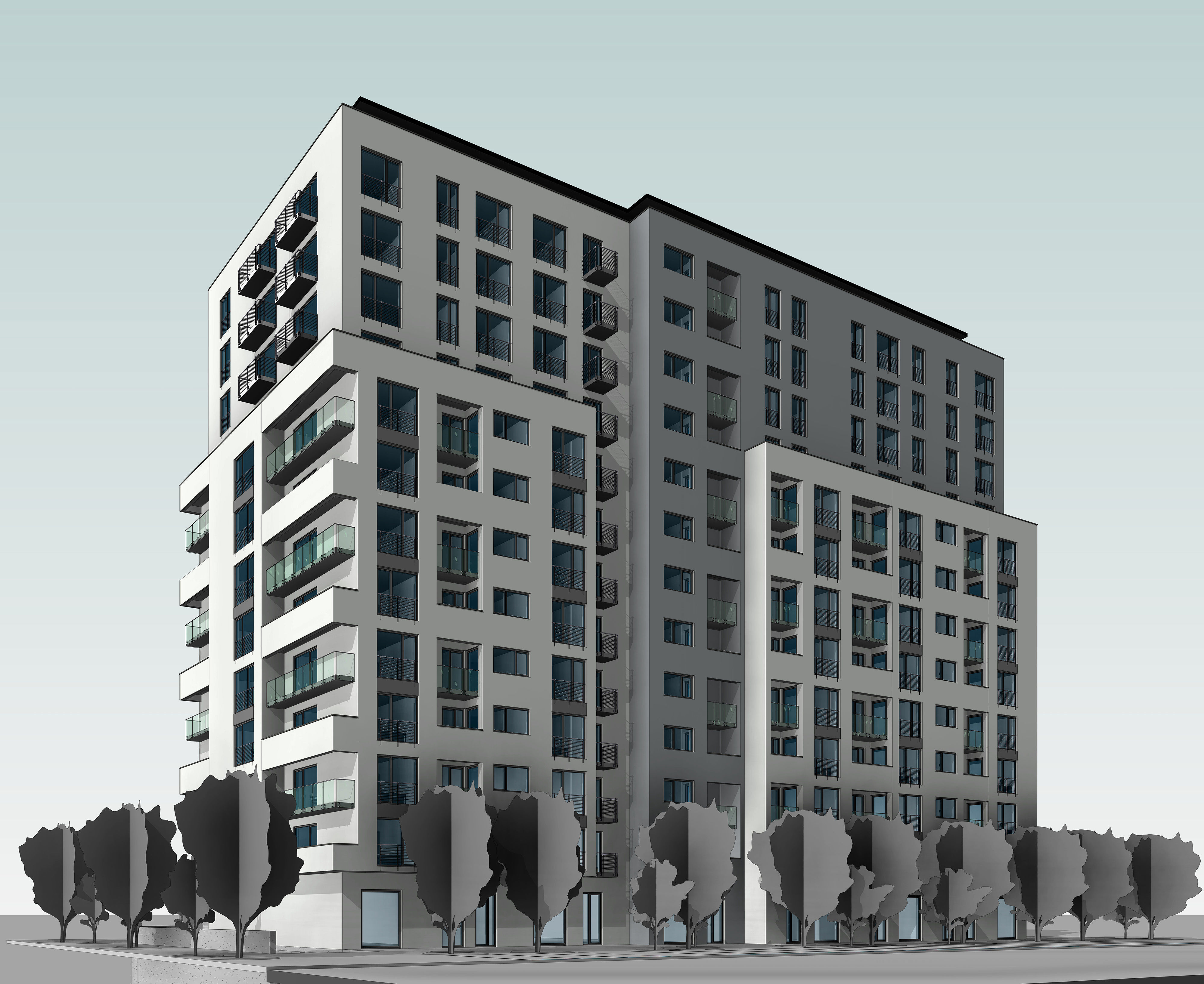 Apartment Building 3D model_4