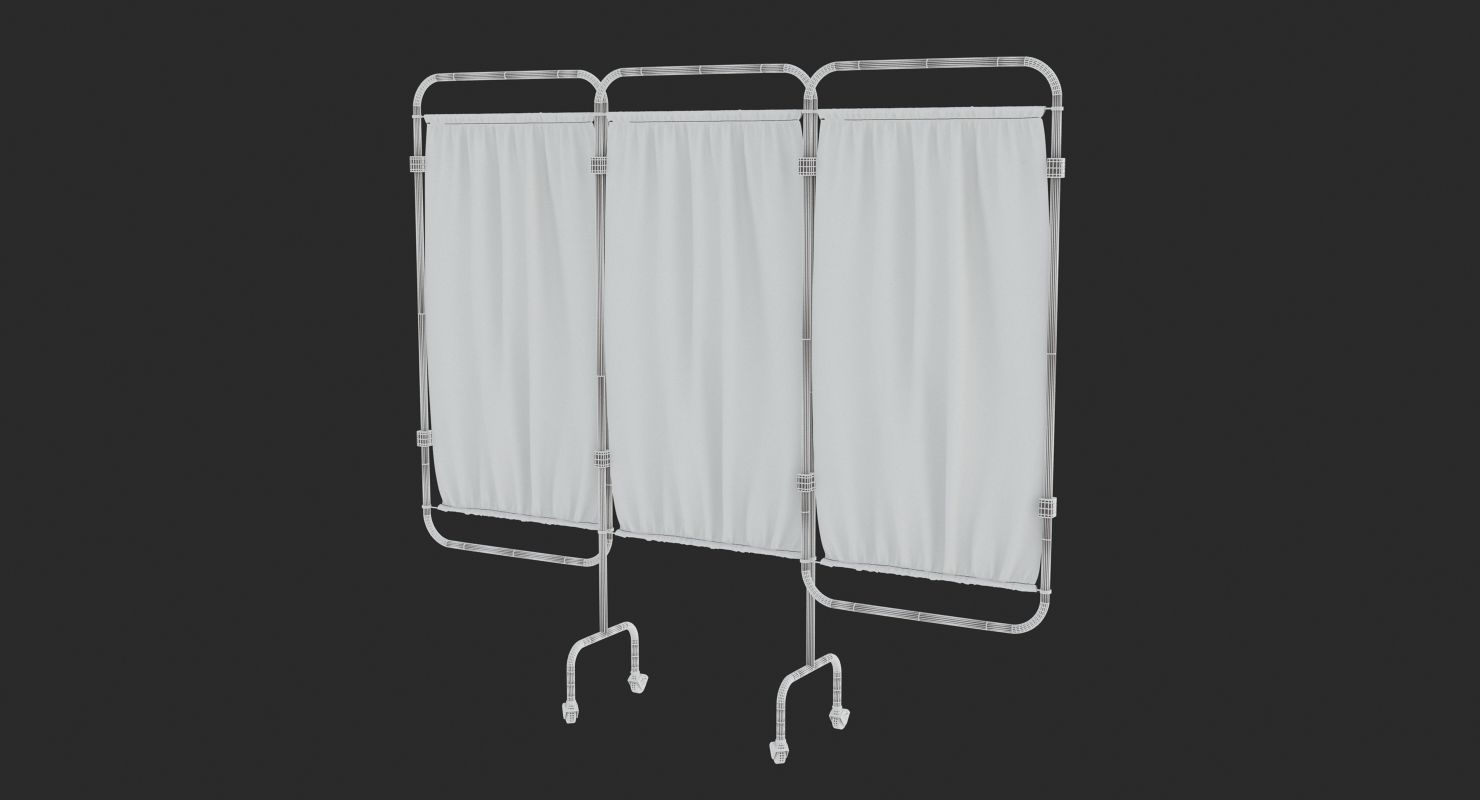 Hospital Privacy Screen Expanded 3D model_7