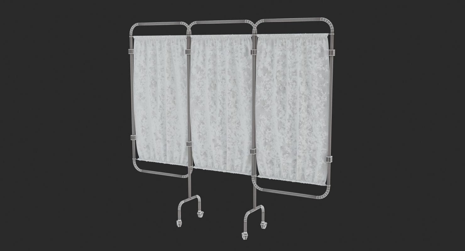Hospital Privacy Screen Expanded 3D model_6