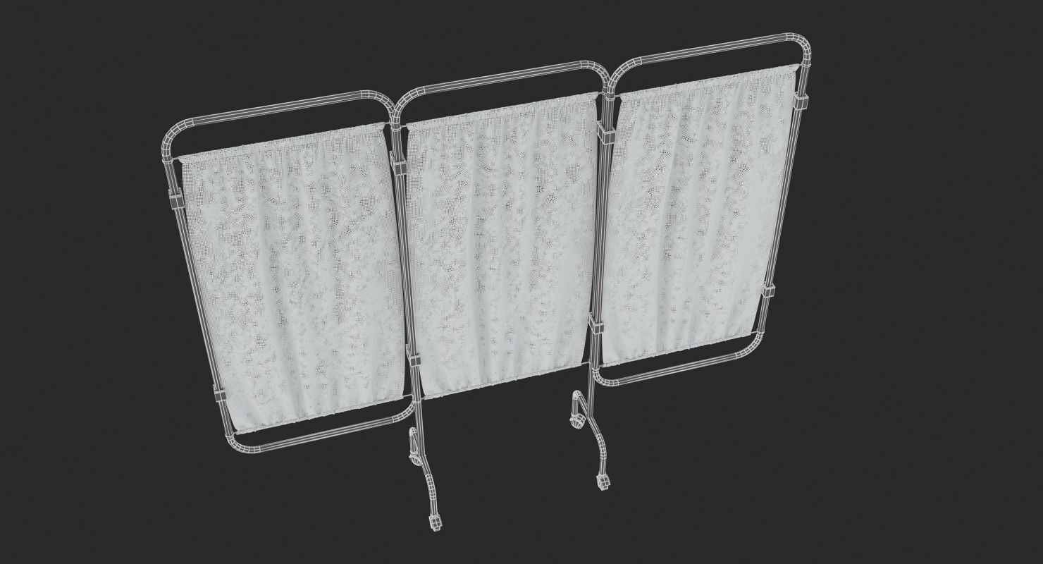 Hospital Privacy Screen Expanded 3D model_8